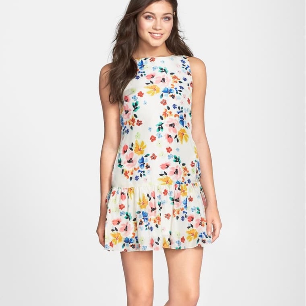 Floral Print Drop Waist Dress- size 6